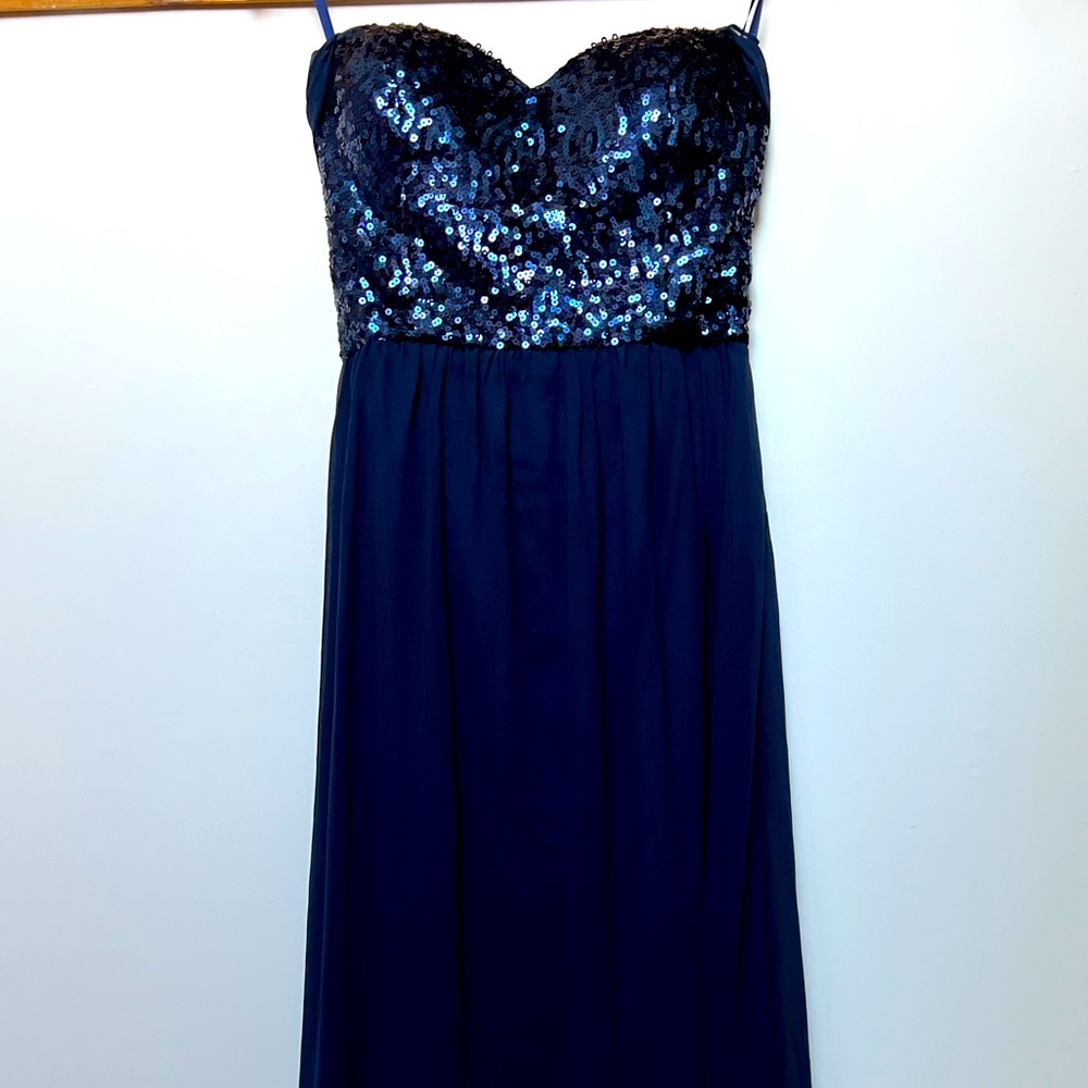 Sapphire Blue. Great sequin gown